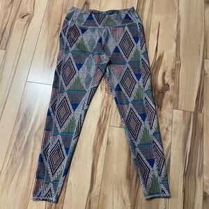 Burton Plasma Legging Women's Sz M Performance Baselayer Multi Color Geometric
